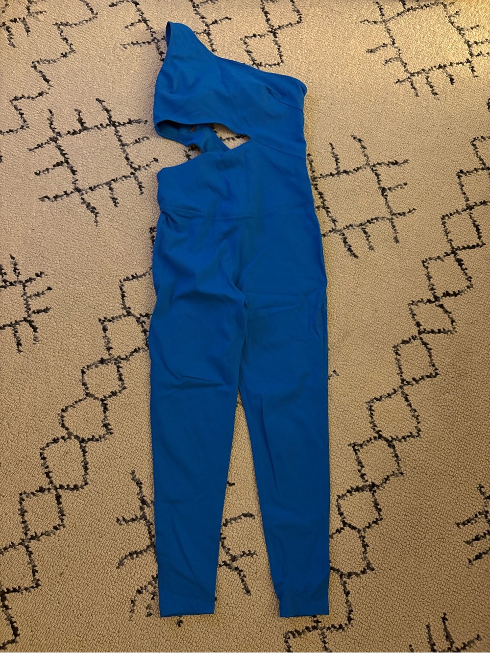 Free People One-Shoulder Royal Blue Jumpsuit